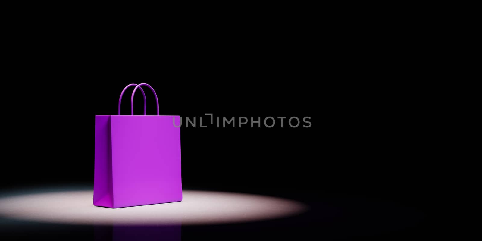 Shopping Bag Spotlighted on Black Background by make