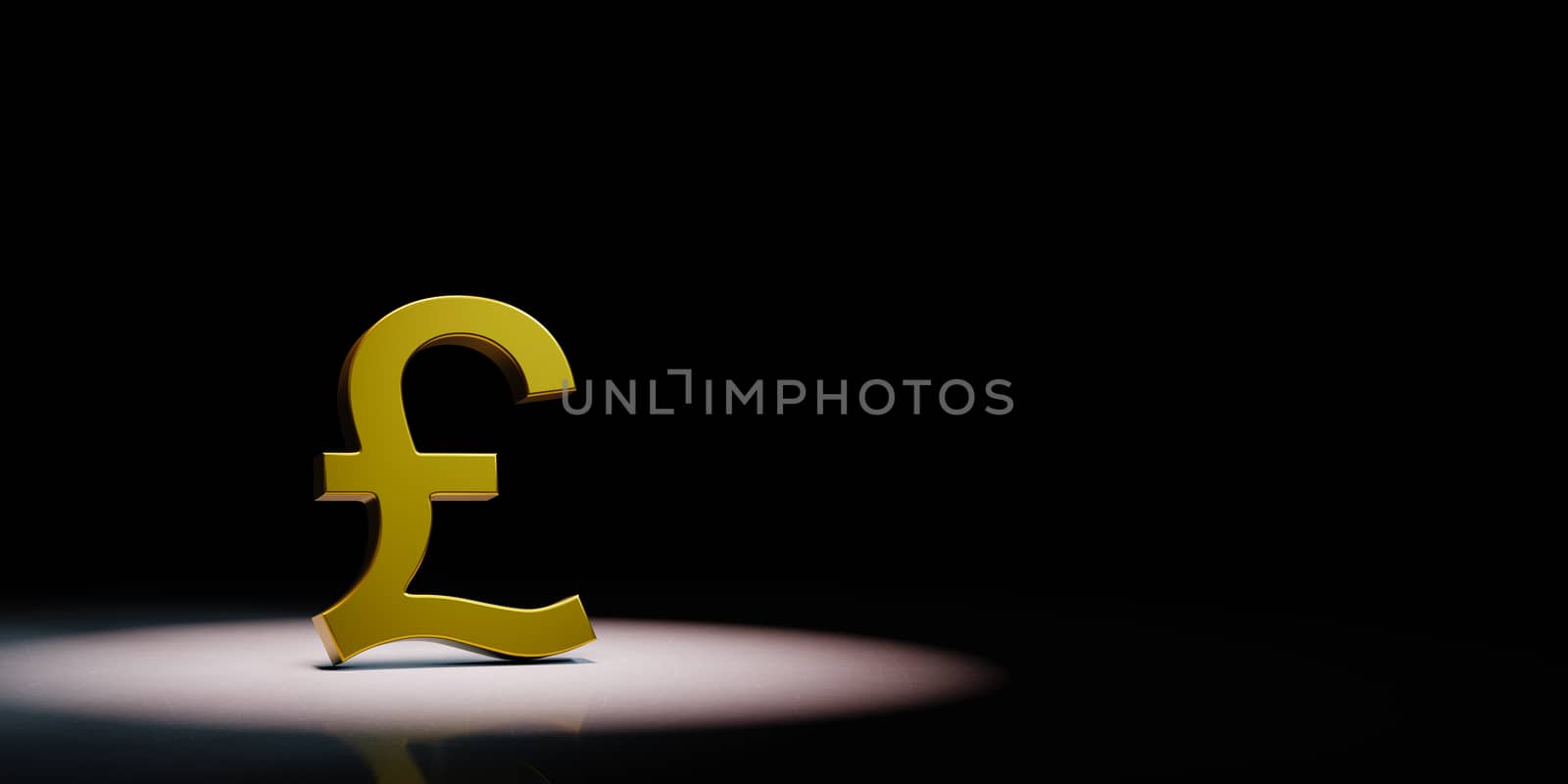 Pound British Currency Sign Spotlighted on Black Background by make