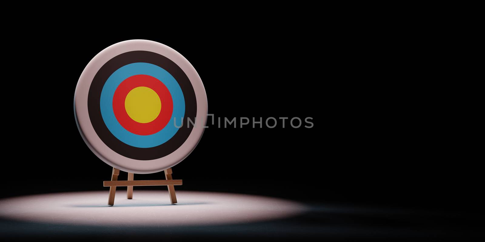 Target Spotlighted on Black Background by make