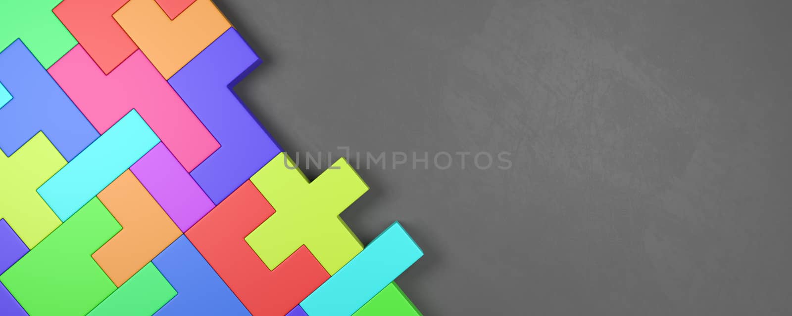 Colorful Blocks Combined on Dark Gray Background by make