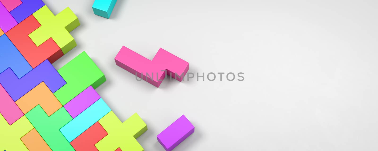 Colorful Blocks Combined on White Background by make