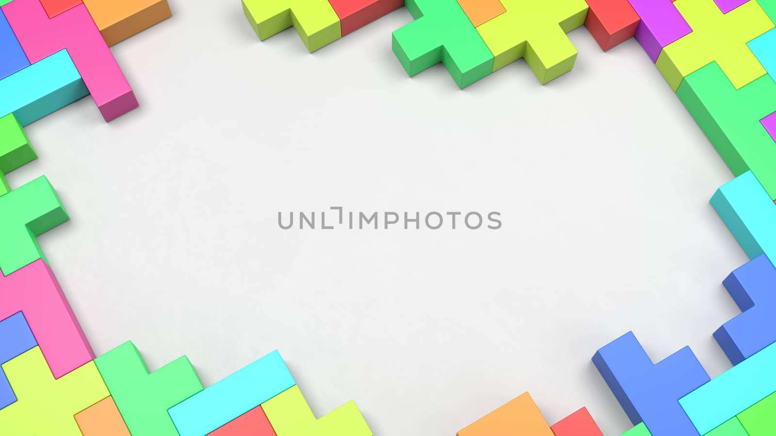 Colorful Blocks Combined on White Background by make