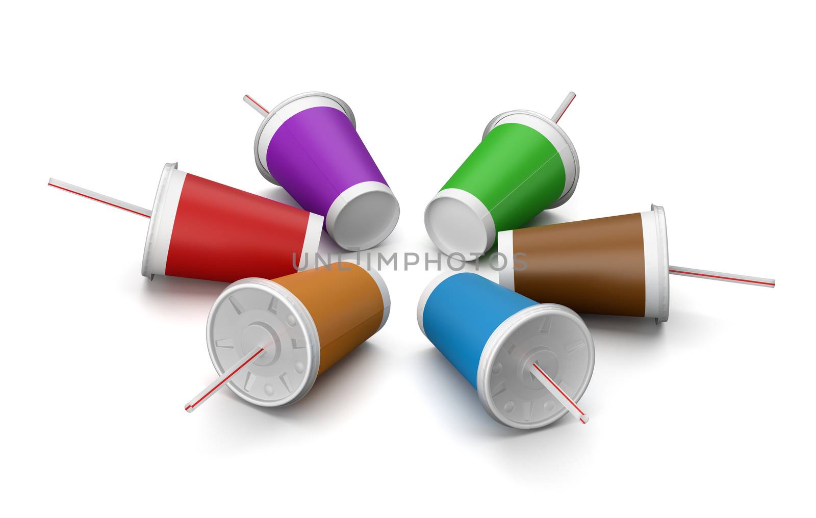 Colorful Fast Food Drinking Cups with Straw by make