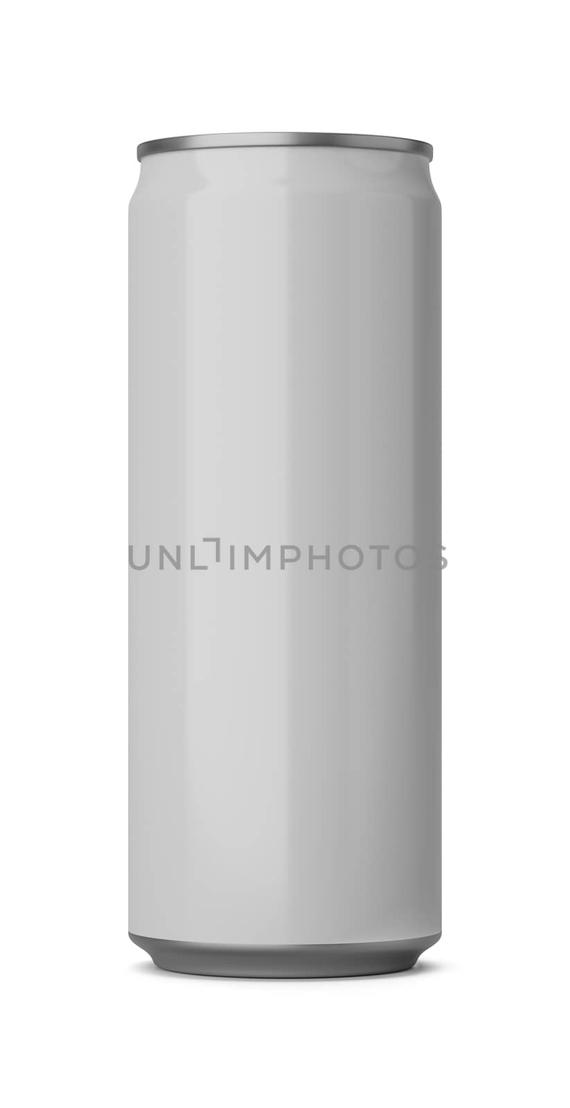 One White Drink Can Isolated on White Background 3D Illustration