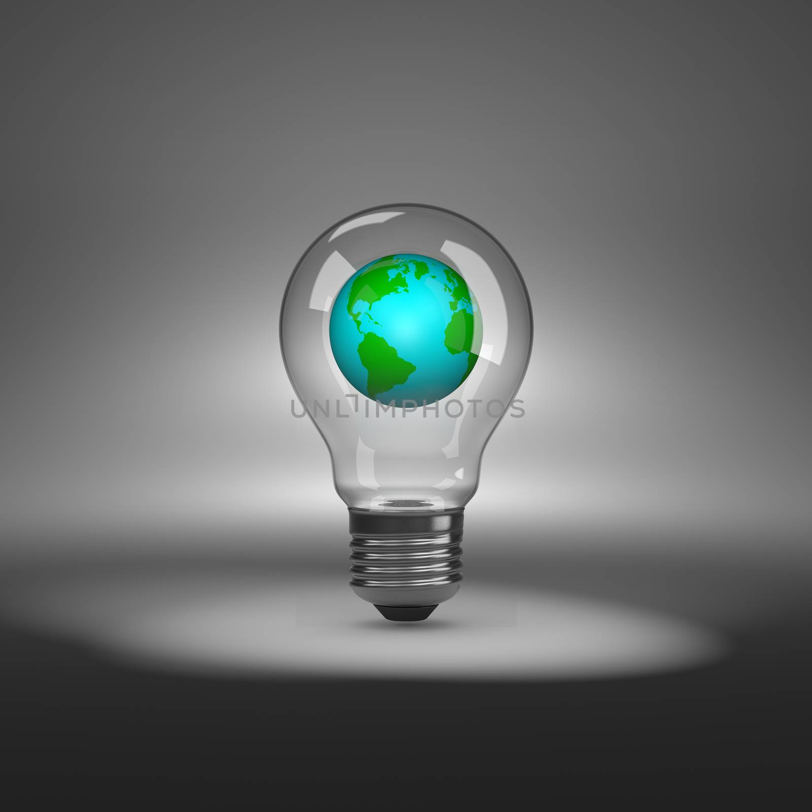 Light Bulb with the Earth Inside by make