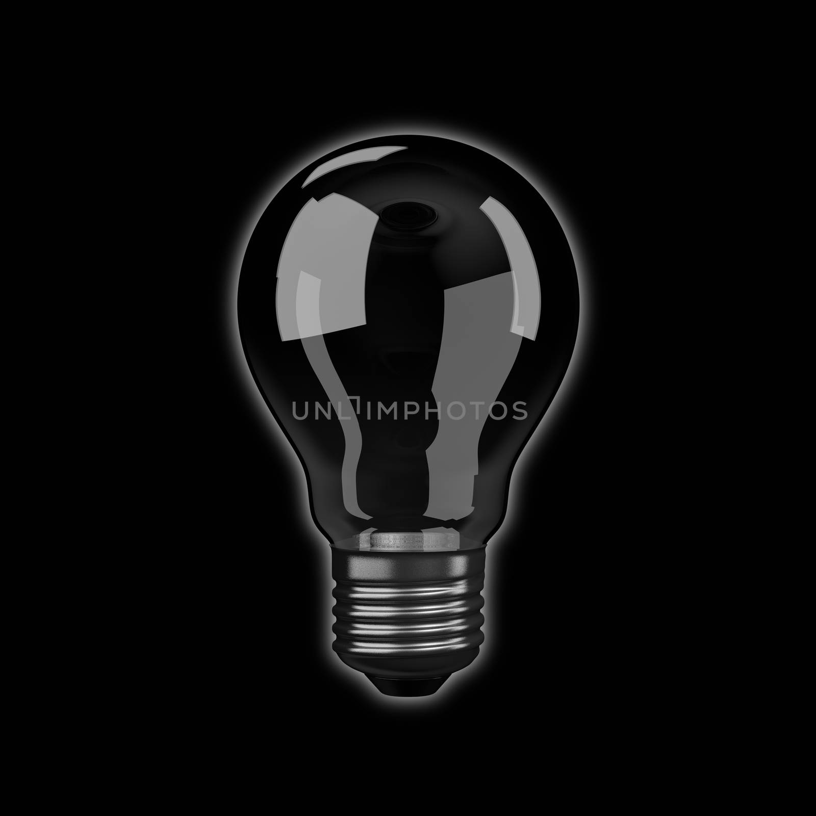 Light Bulb on Black by make