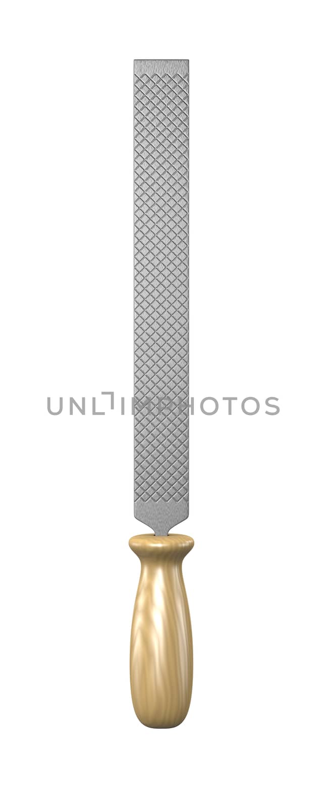 One Single Rasp Isolated on White Background 3D Illustration