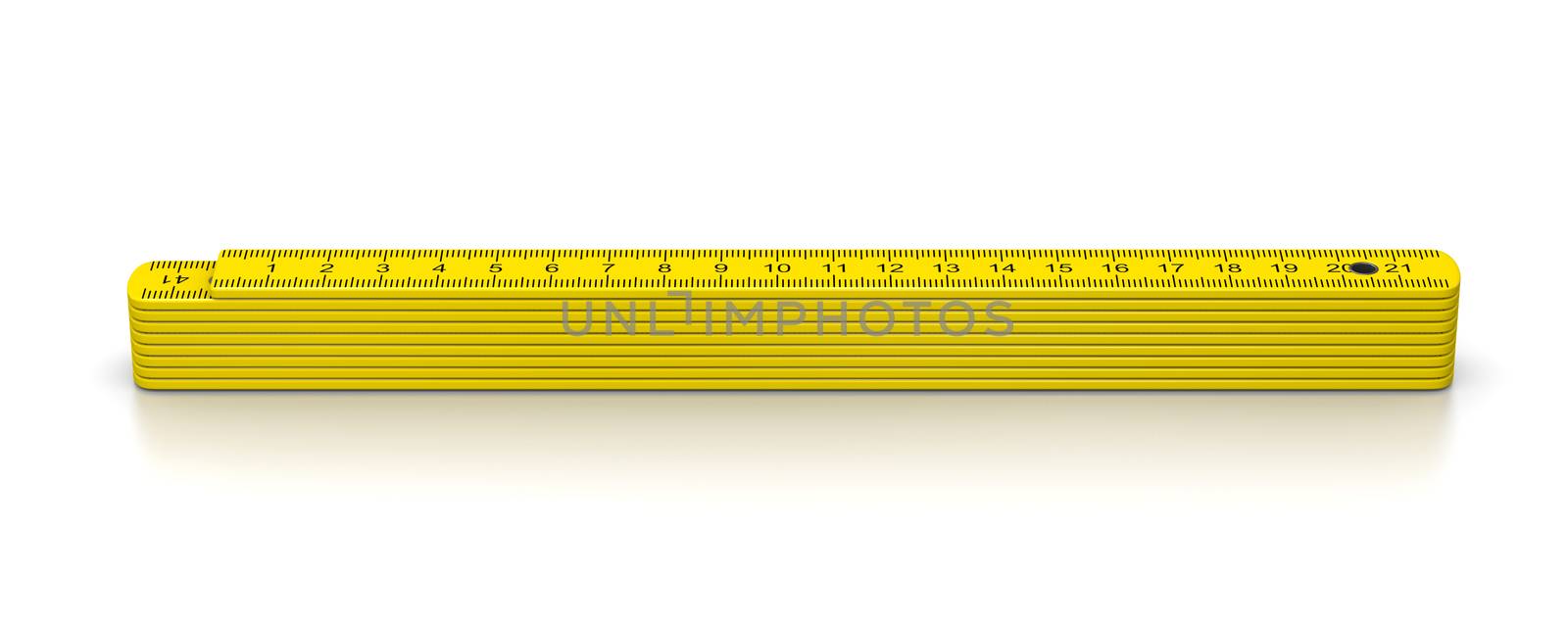 Carpenter Meter on White Background 3D Illustration