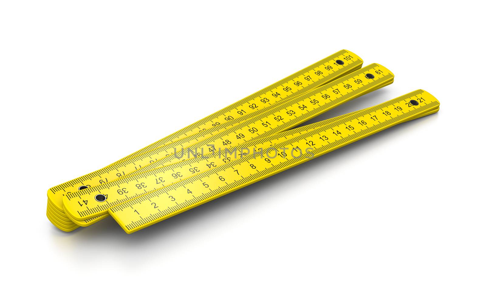 Carpenter Meter on White Background 3D Illustration