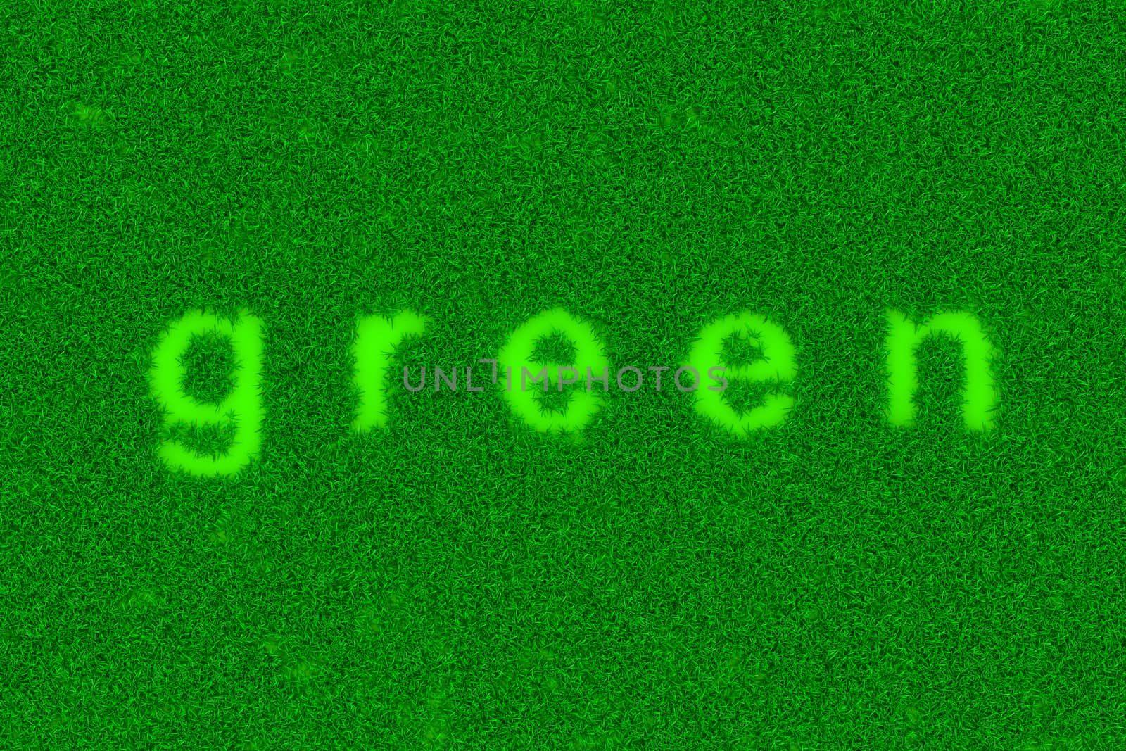 Grass Green Text Sign Shape by make