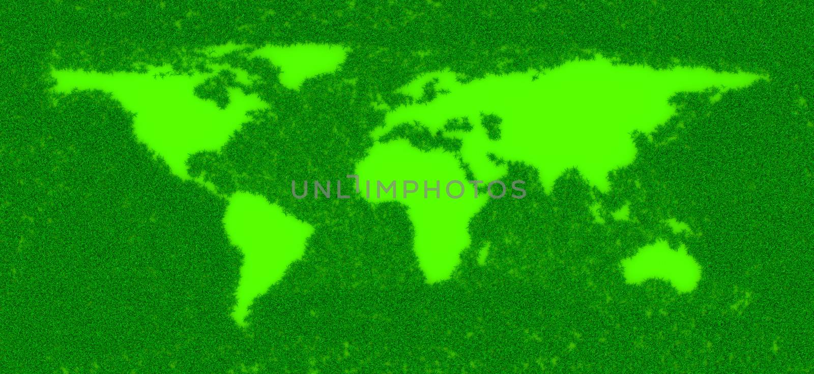 Grass World Map Shape by make