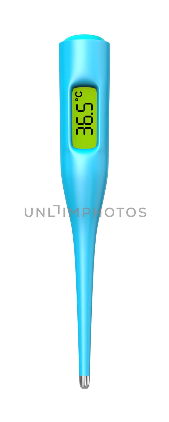 Clinical Digital Thermometer Isolated on White Background 3D Illustration