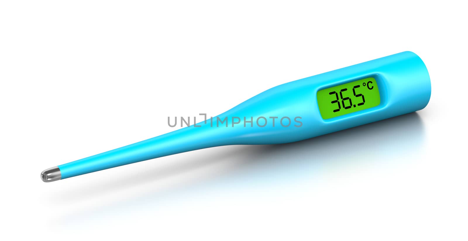 Clinical Digital Thermometer on White Background 3D Illustration