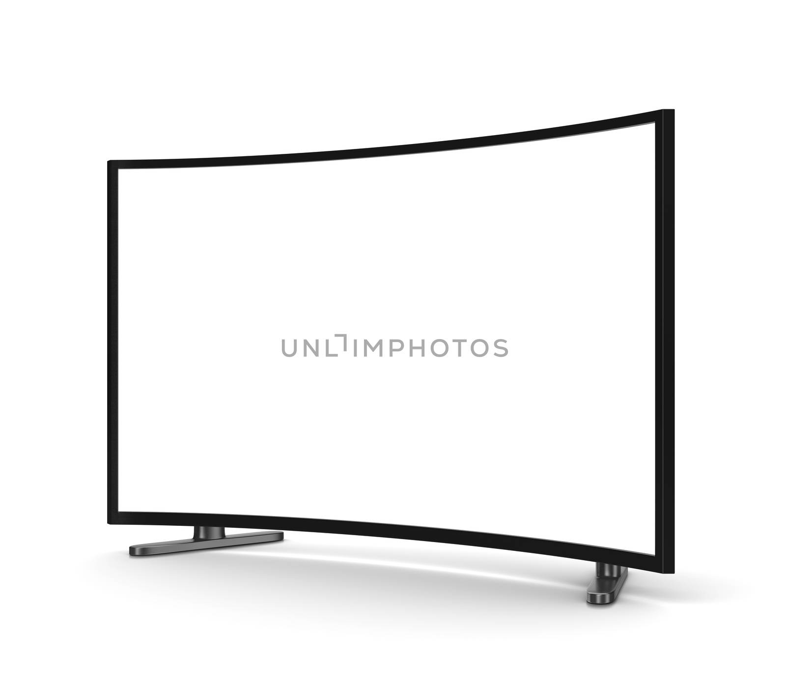 Tv Set with Blank Curved Screen by make