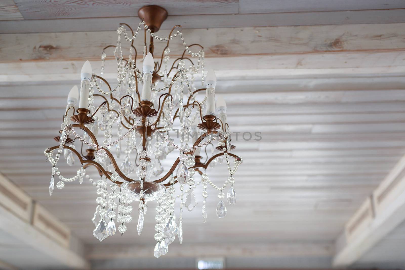 crystal glass vintage chandelier hanging on wooden light ceiling light by dikkens