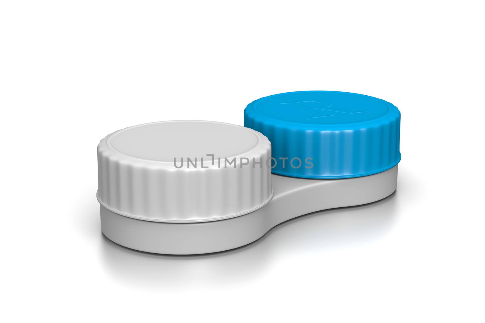 Contact Lens Container on White Background 3D Illustration