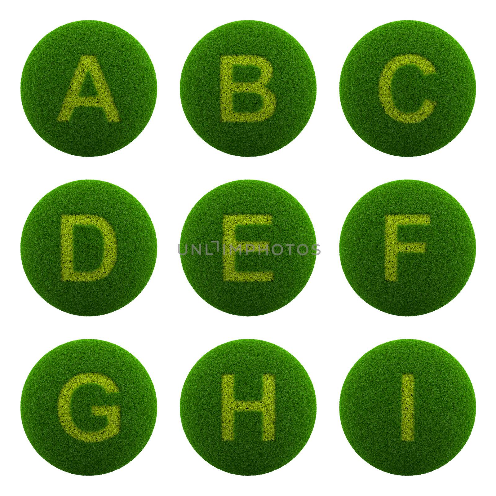 Grass Sphere Alphabetic Letter Series Icon by make