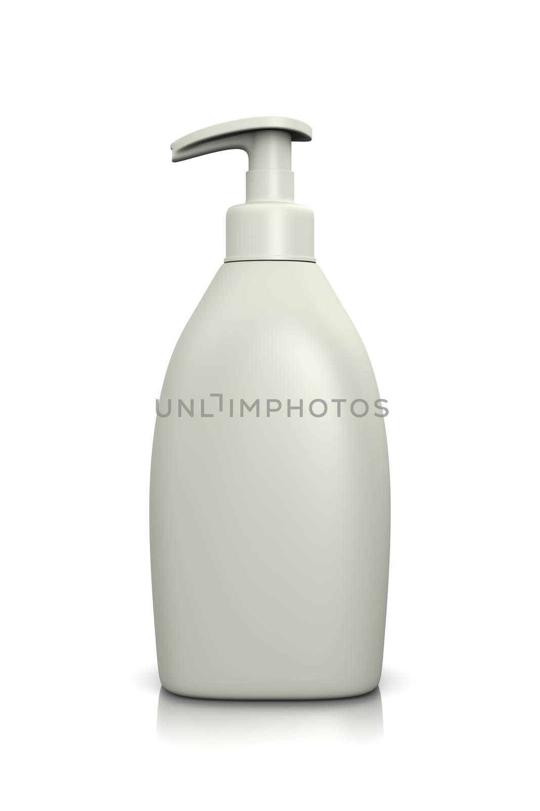 Blank White Liquid Soap Dispenser on White Background 3D Illustration