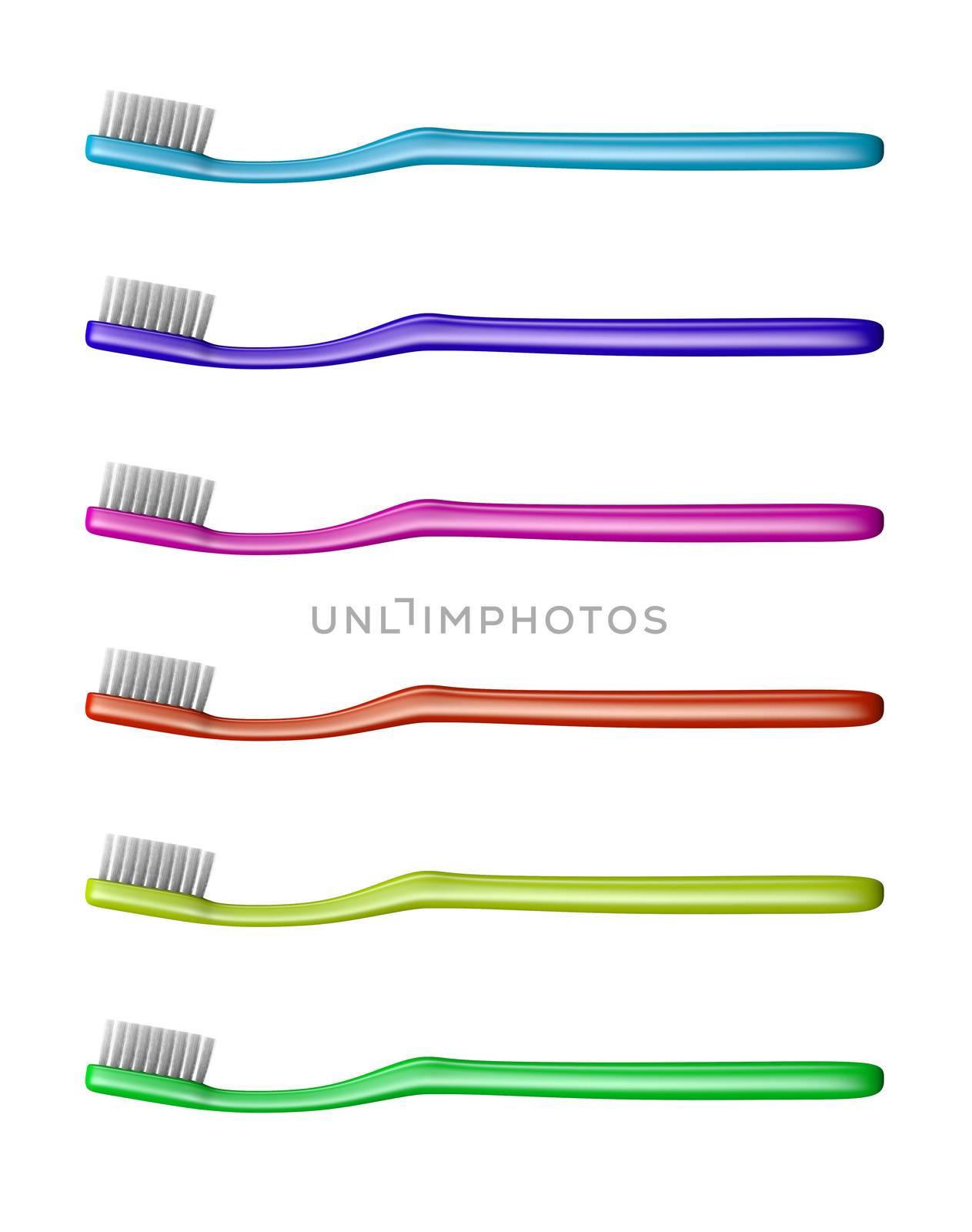 Toothbrush Collection Isolated on White by make