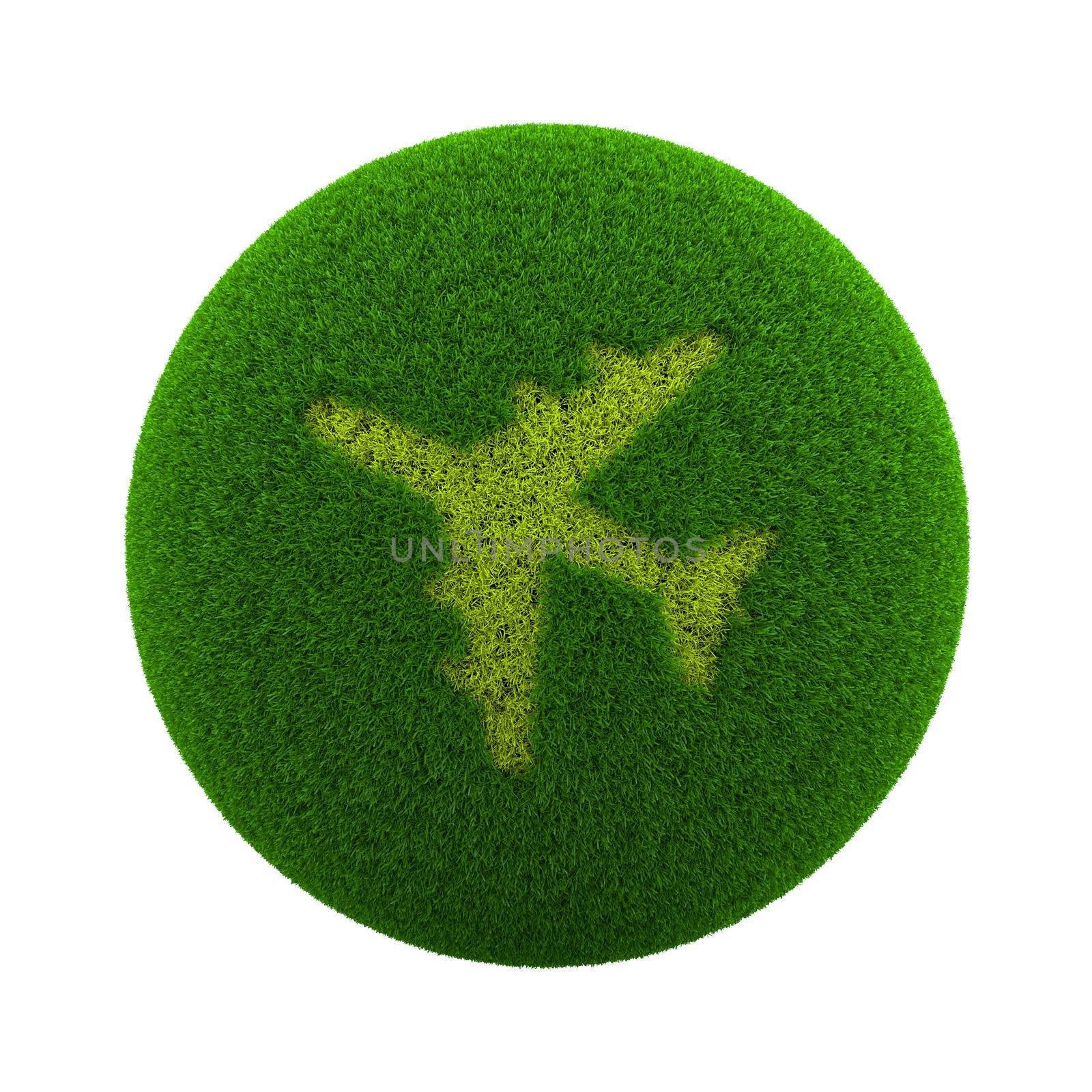 Grass Sphere Airplane Icon by make