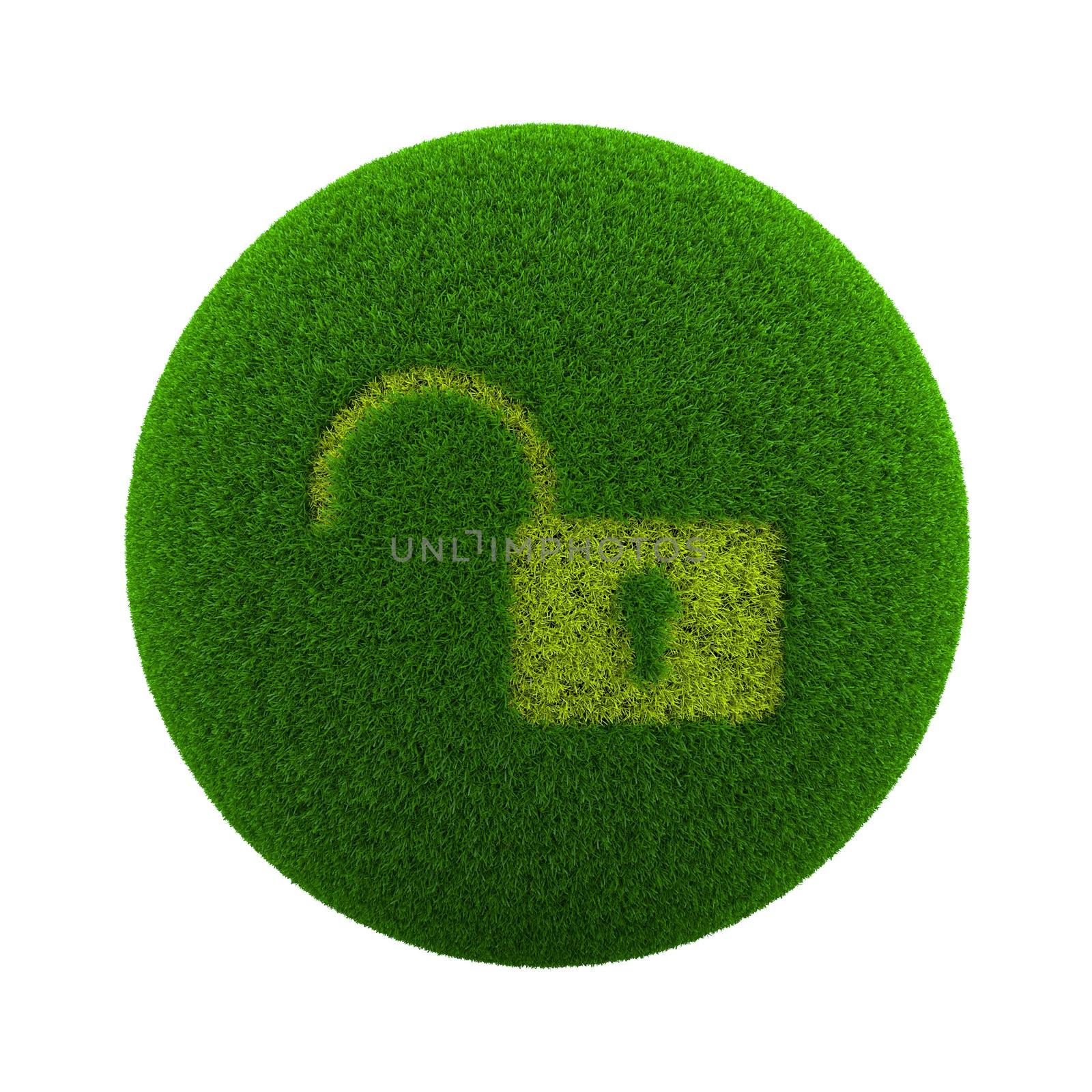 Grass Sphere Open Lock Icon by make