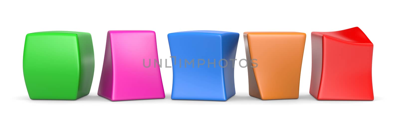 Five Colorful Blank Funny Cubes by make