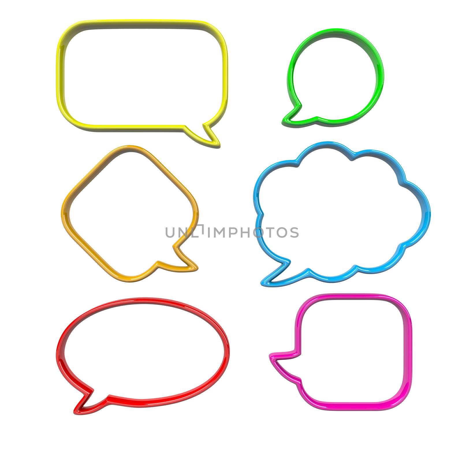 3D Comic Speech Bubbles Set by make