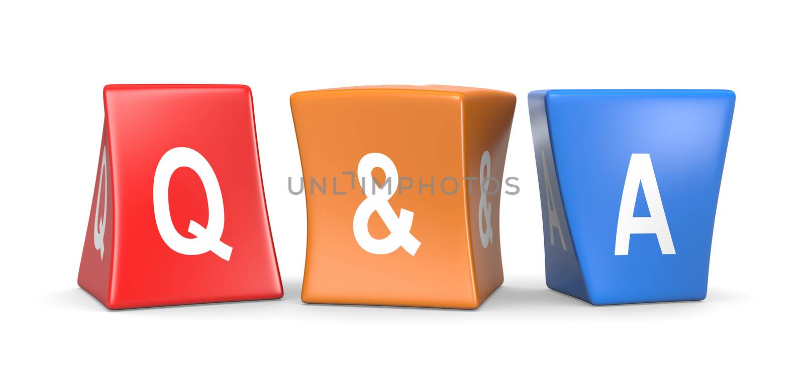 Question and Answer Concept Funny Cubes by make