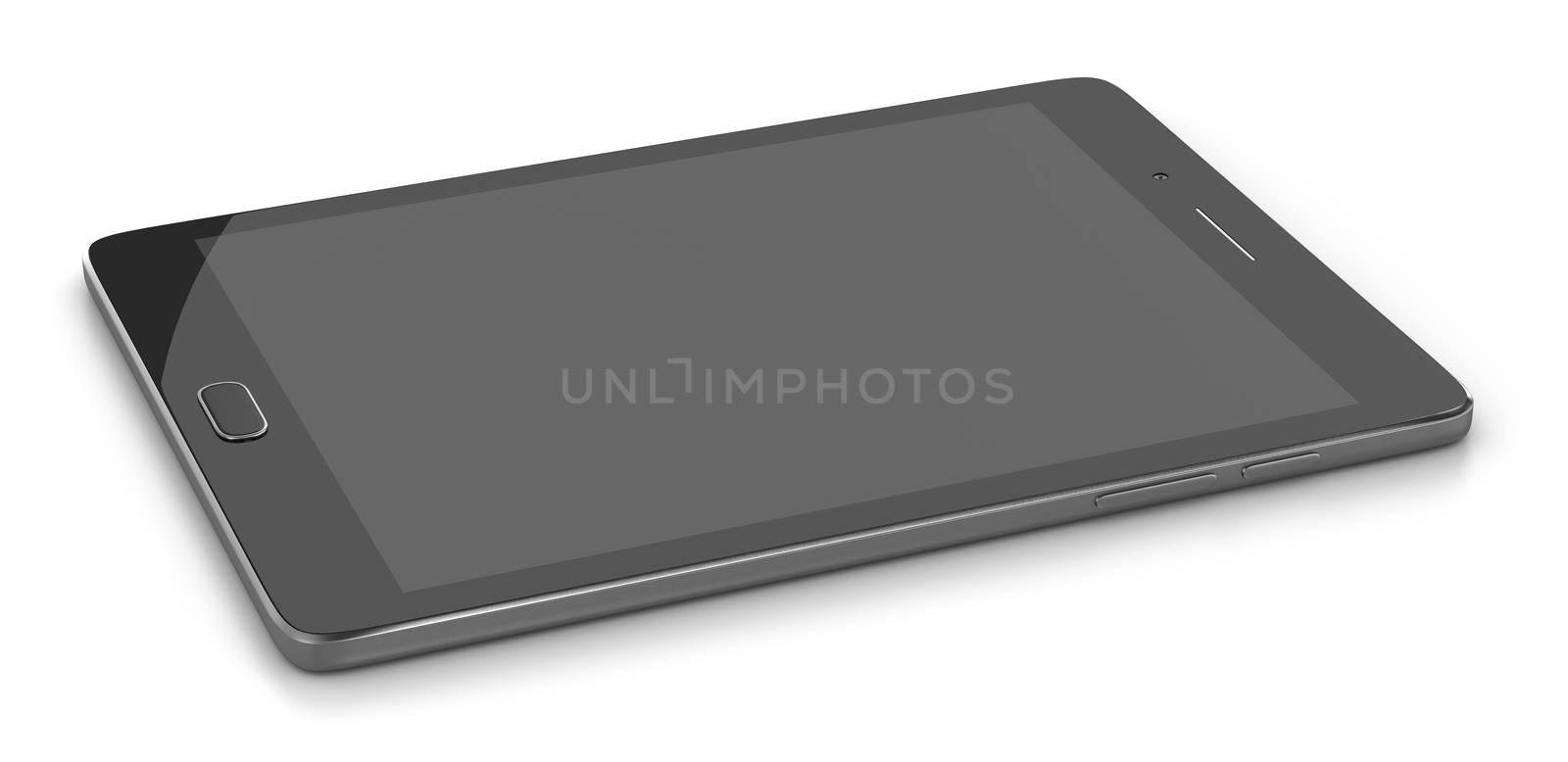 Tablet Pc Turned Off with Blank Display on White Background 3D Illustration
