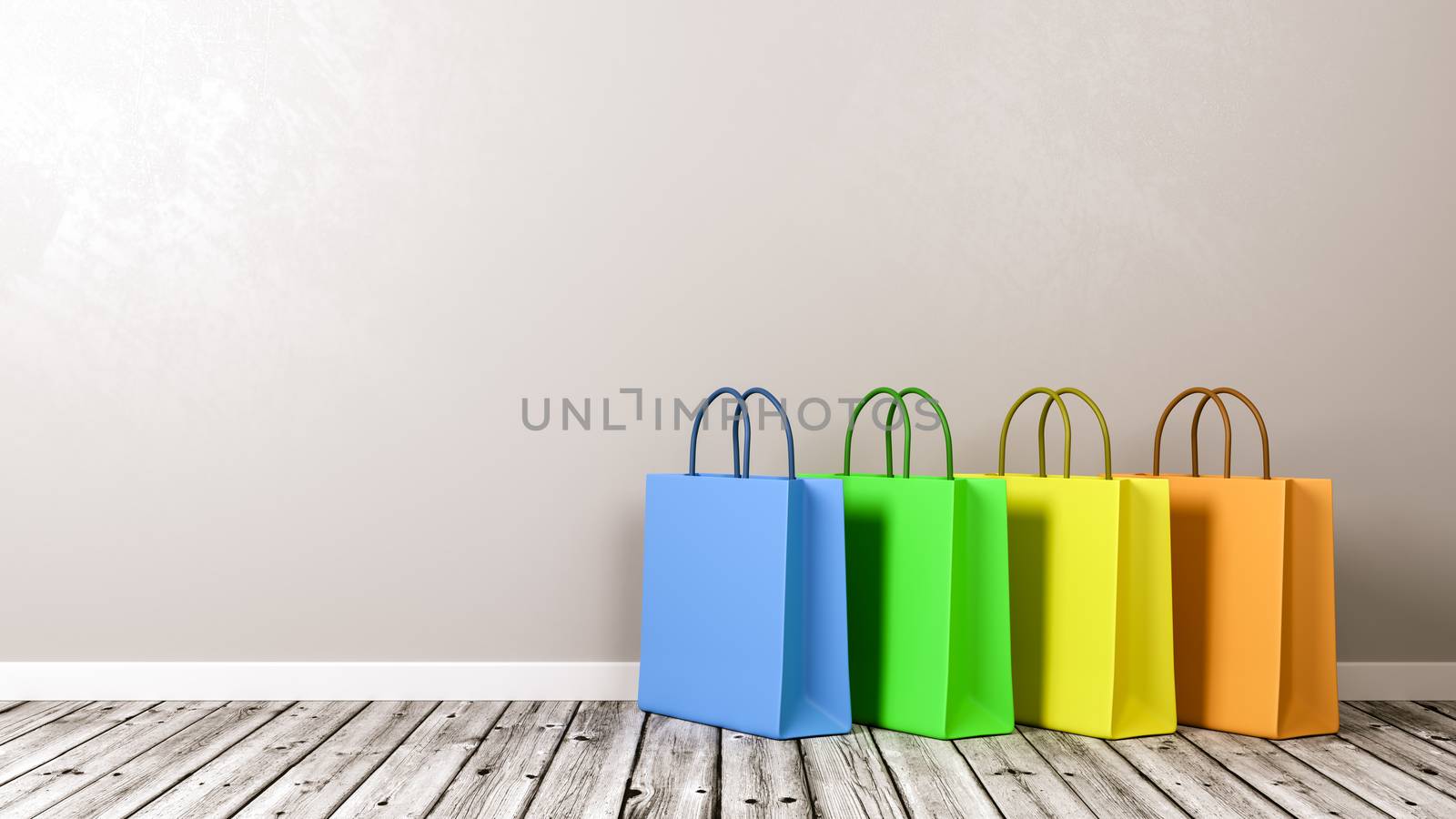 Shopping Bags on Wooden Floor by make