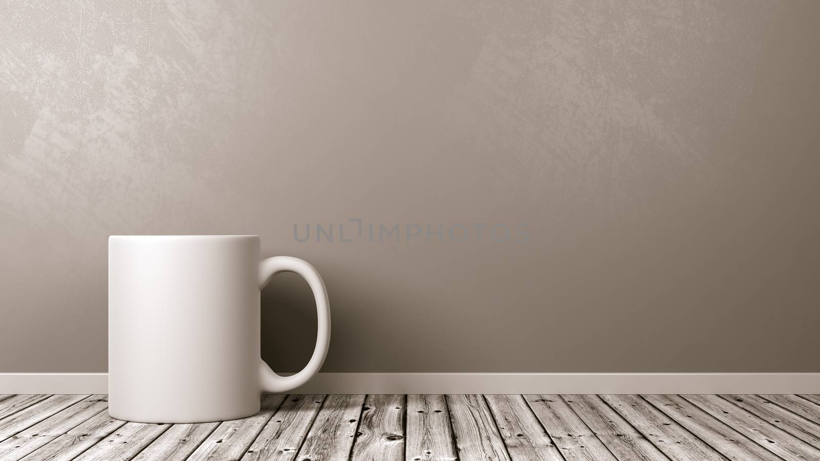 White Mug on Wooden Floor Against Wall by make