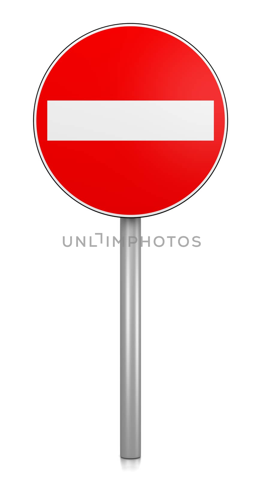Access Denied Road Sign on White Background 3D Illustration