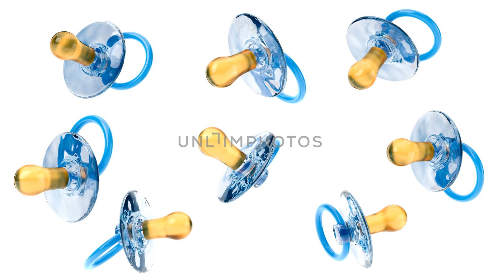 Baby's Pacifiers Isolated on White by make