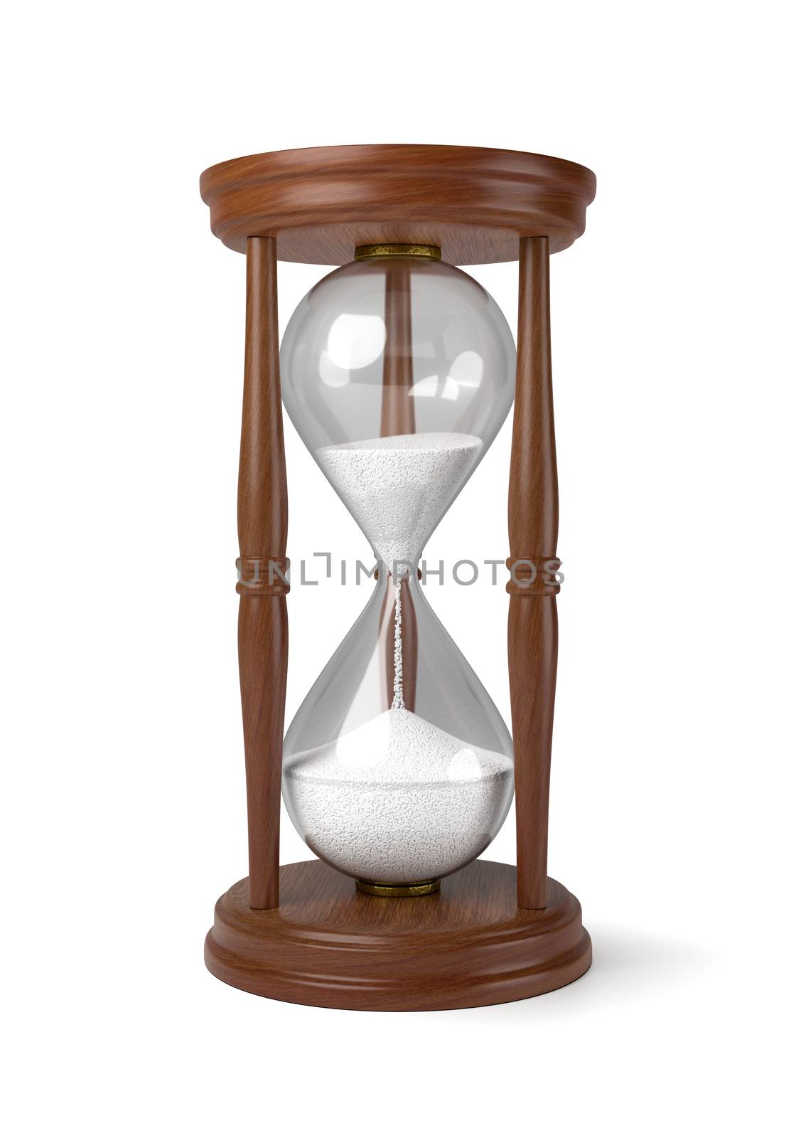 Wooden Hourglass on White Background by make