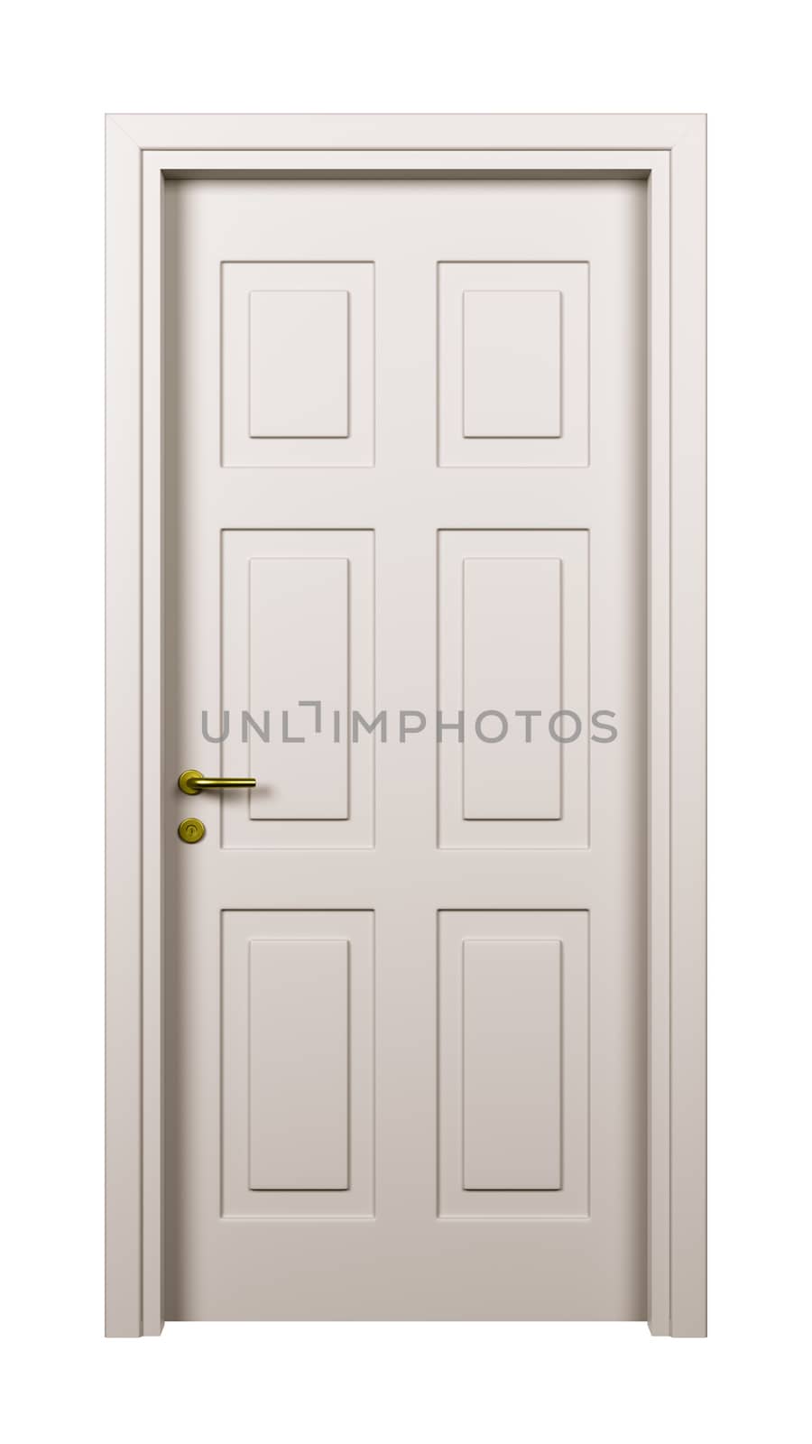 Closed White Door Isolated by make