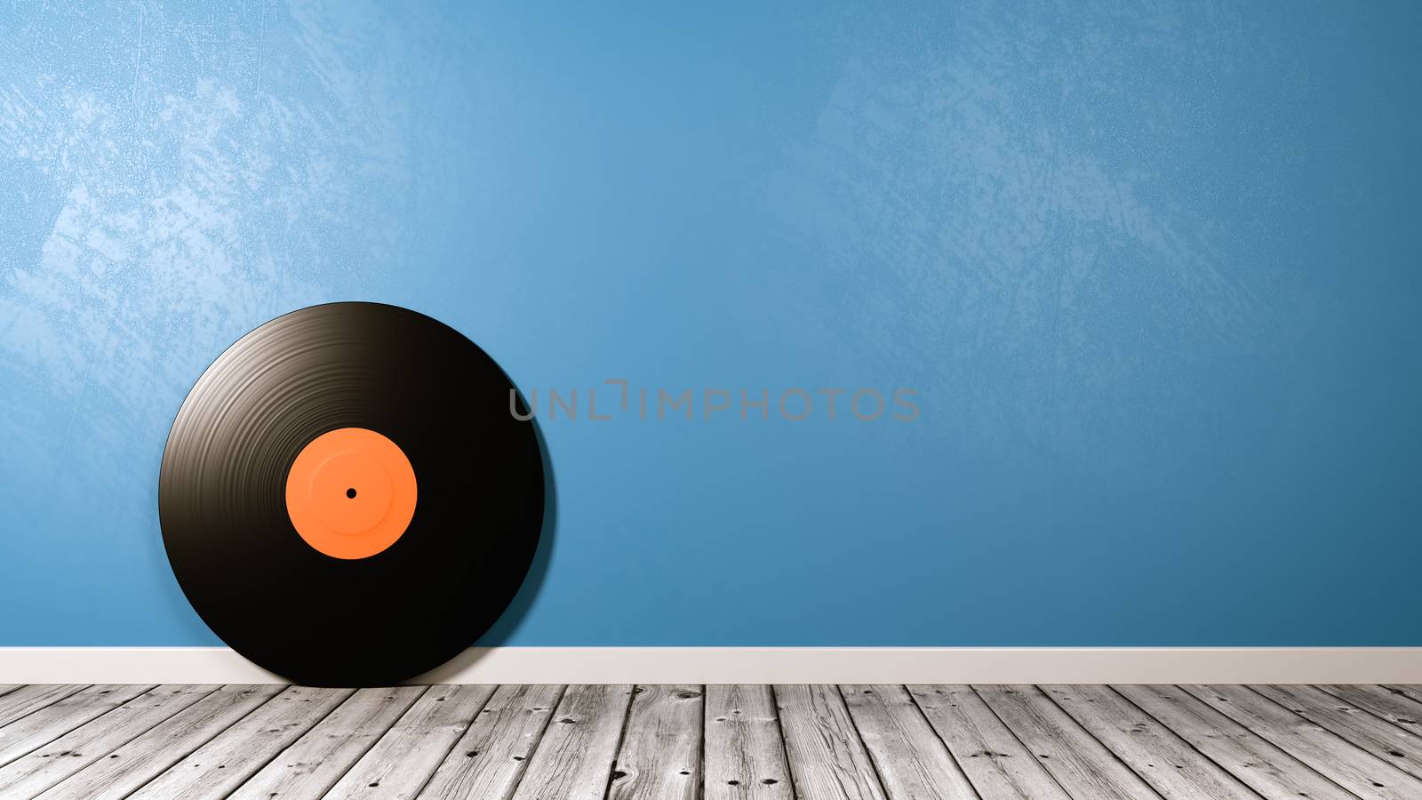 Vinyl Record on Wooden Floor Against Wall by make