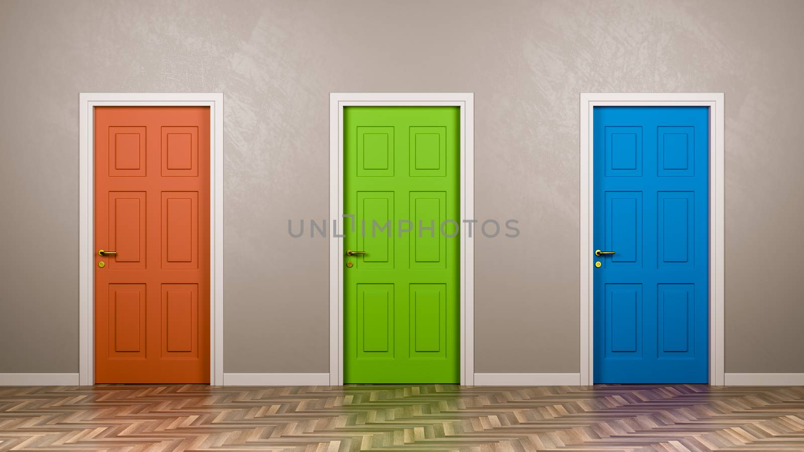 Three Closed Doors in the Room by make