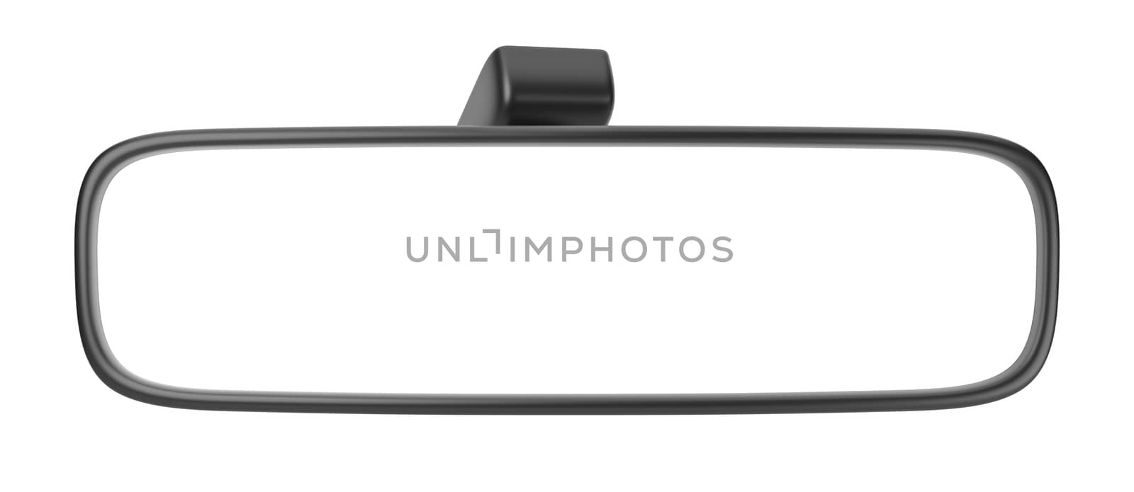 Blank Rearview Mirror Isolated on White 3D Illustration