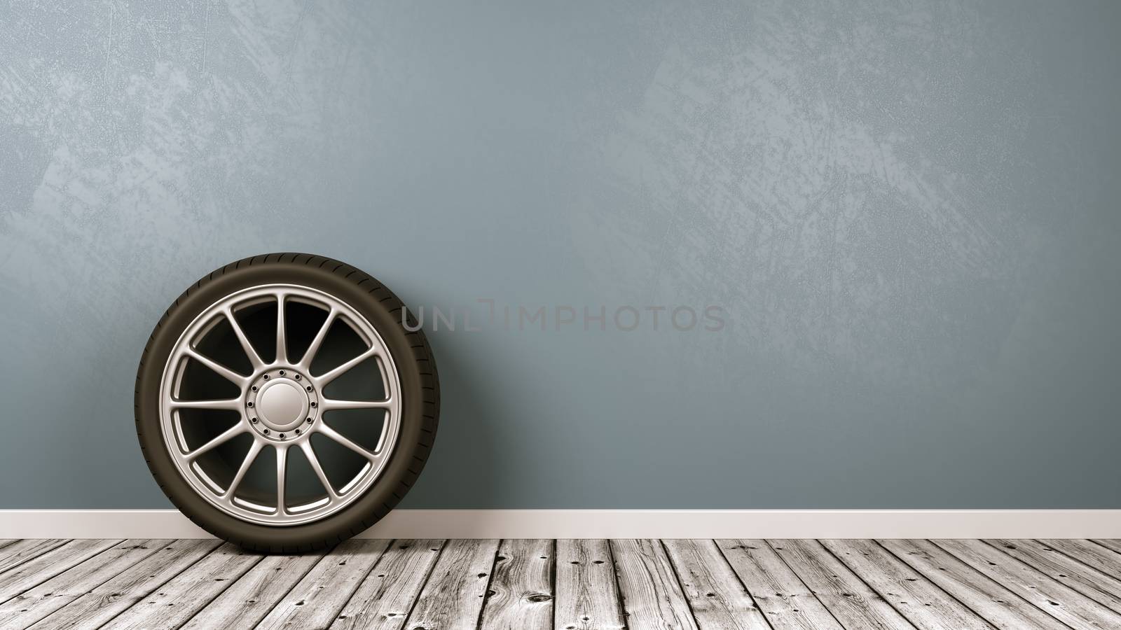 Car Wheel in the Room by make