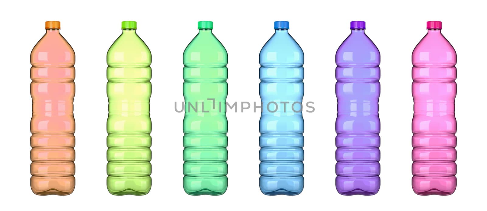 Colored Empty Plastic Bottle Collection by make