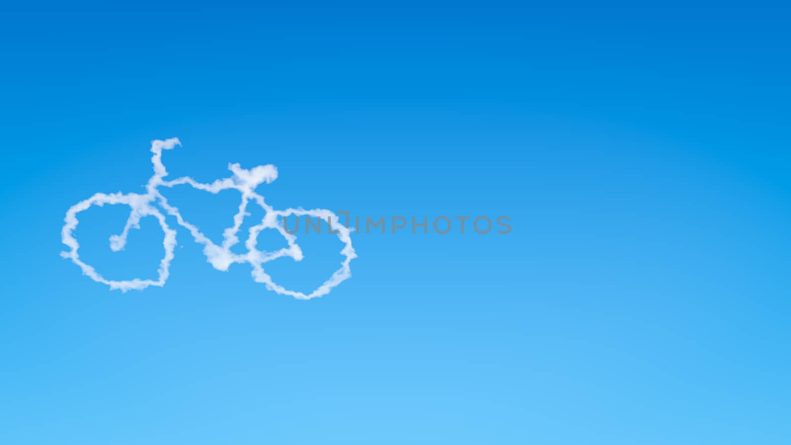 Bicycle Symbol Shape Cloud in the Blue Sky with Copyspace