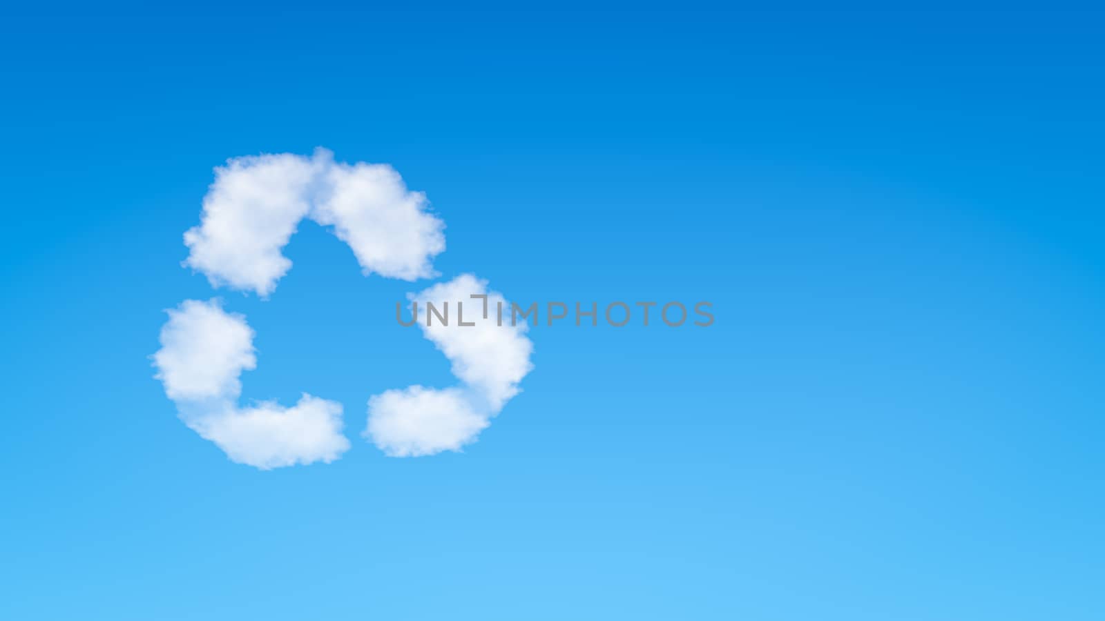 Recycle Symbol Shape Cloud in the Blue Sky with Copyspace