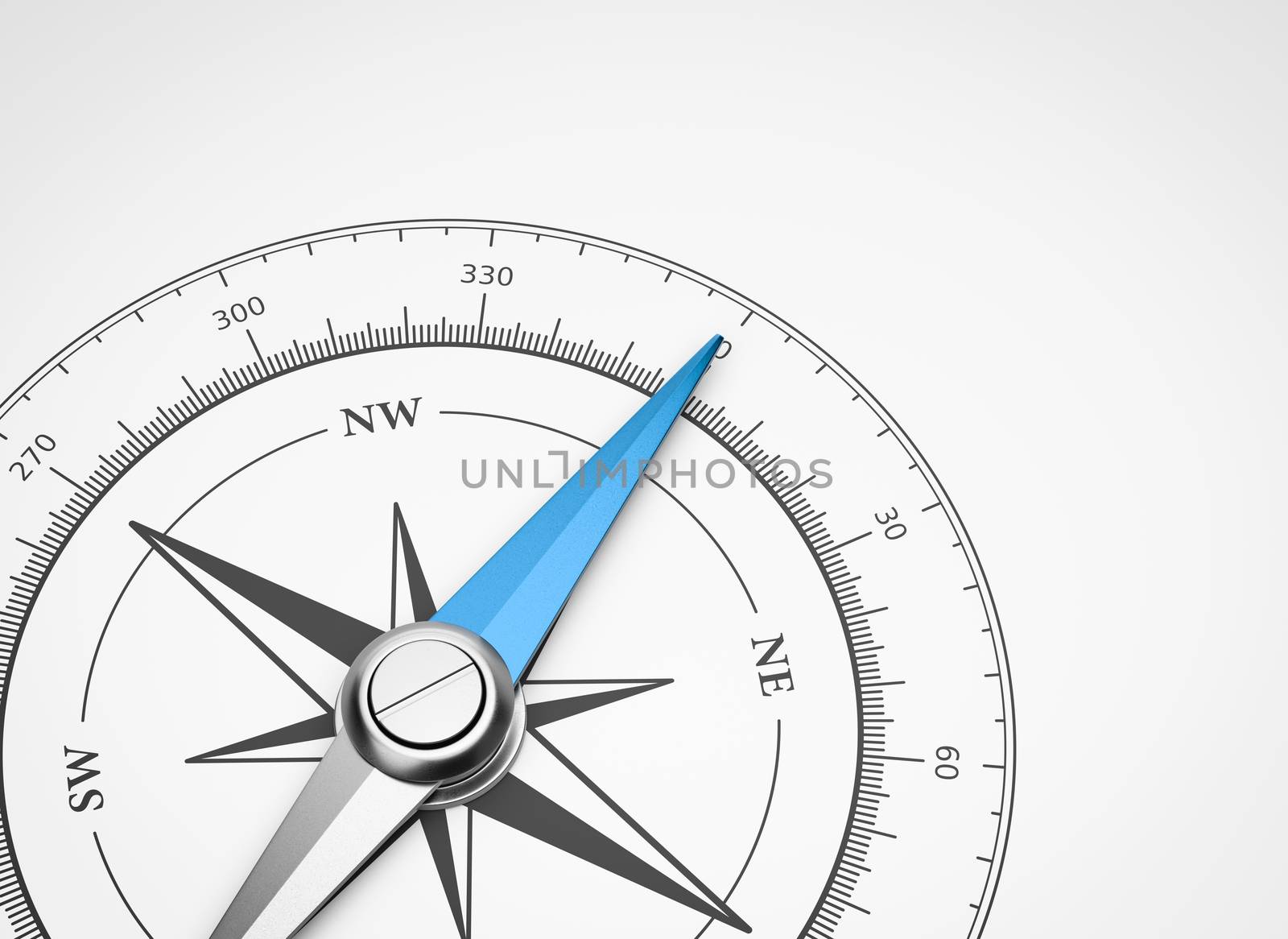 Compass on White Background with Copyspace by make