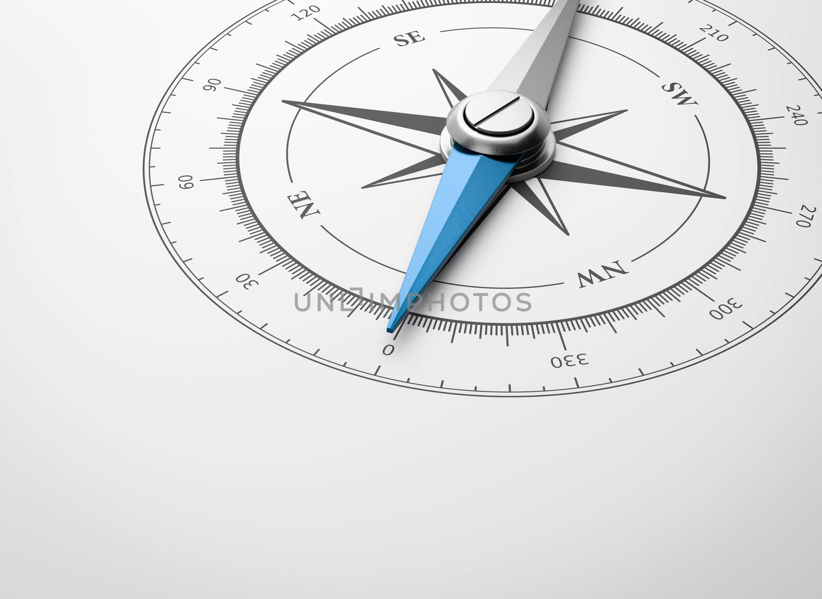 Compass on White Background with Copyspace by make