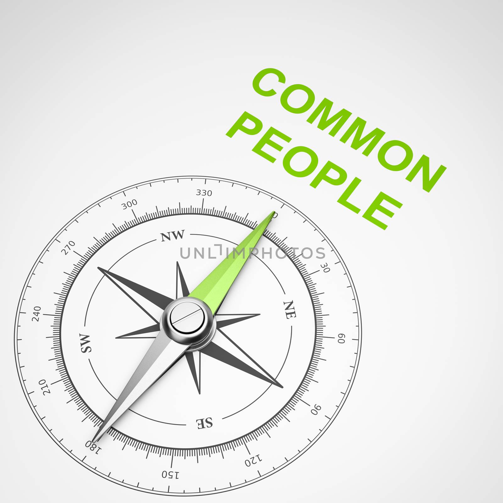 Compass on White Background, Common People Concept by make