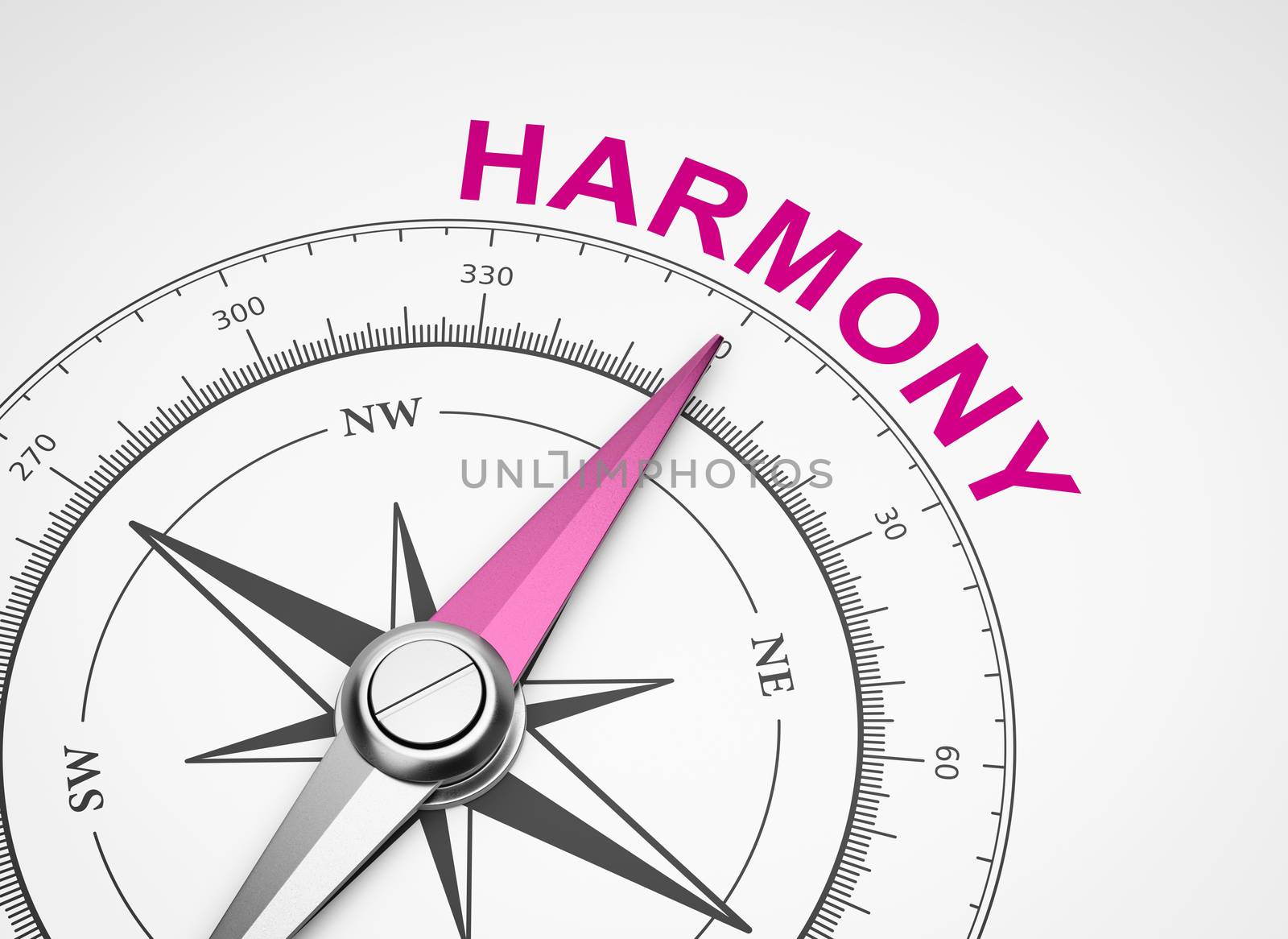 Compass on White Background, Harmony Concept by make