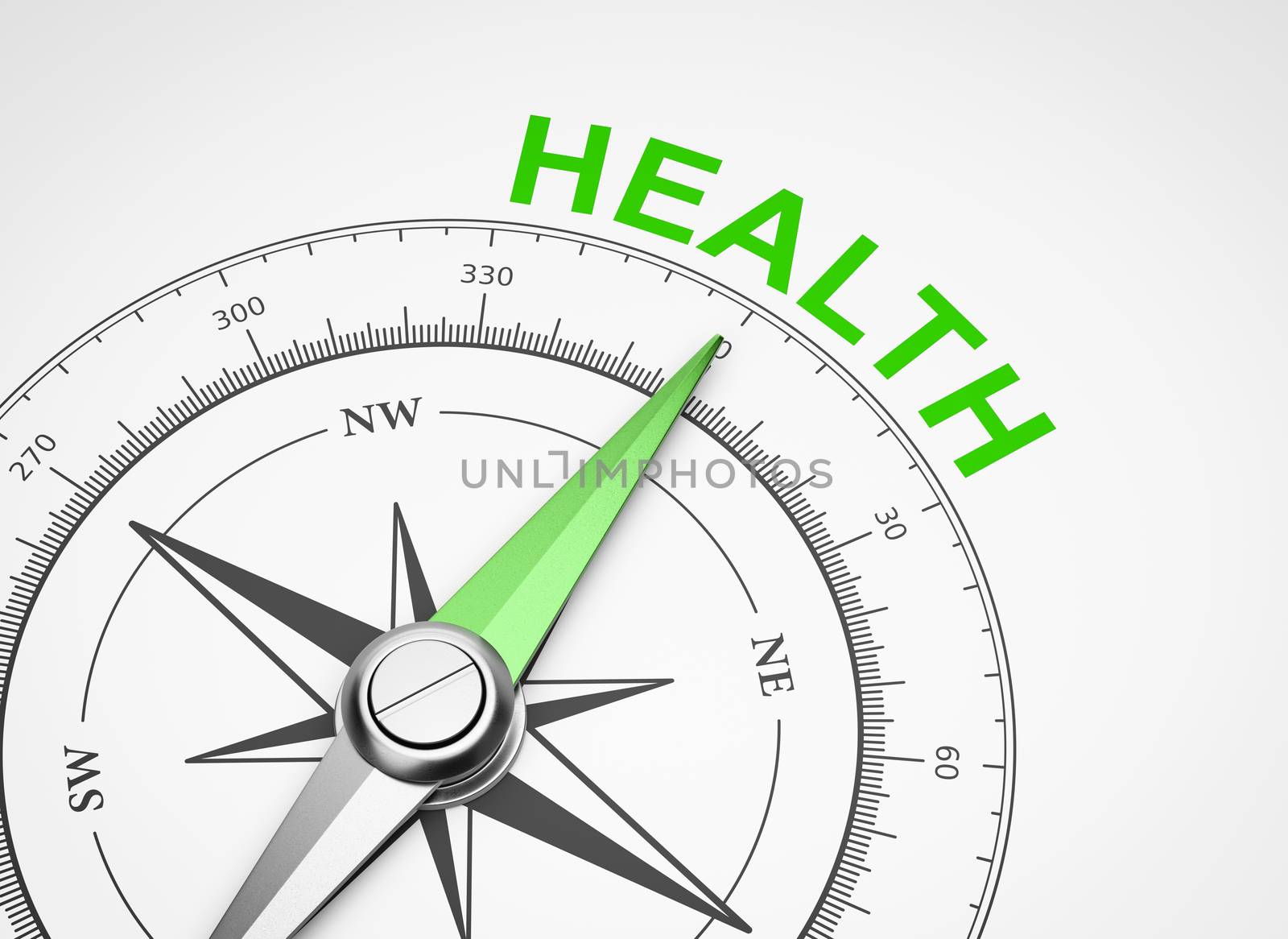 Compass on White Background, Health Concept by make