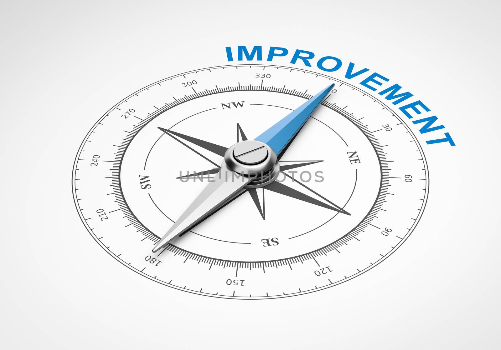 Compass on White Background, Improvement Concept by make