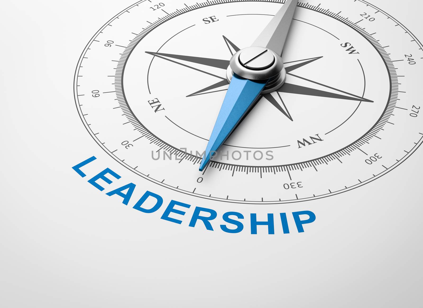 Compass on White Background, Leadership Concept by make