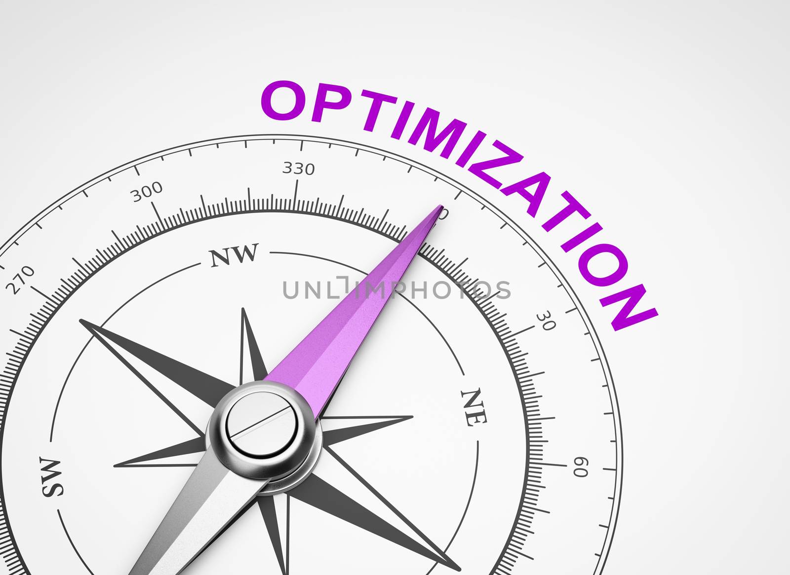 Compass on White Background, Optimization Concept by make